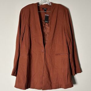 Torrid Roasted Russet Lightweight Ponte Longline Blazer 3X NWT Career